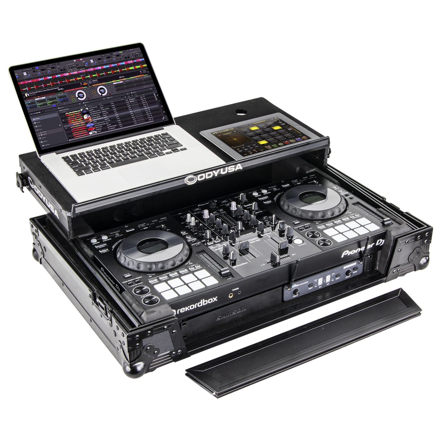 Black Pioneer XDJ-RR Bottom 1U Rack Space Flight Case with Glide Platform - Image 3