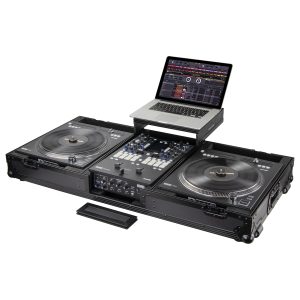 Black Low Profile Rane Twelve and Rane Seventy / Seventy-Two Coffin Flight Case with Glide Platform