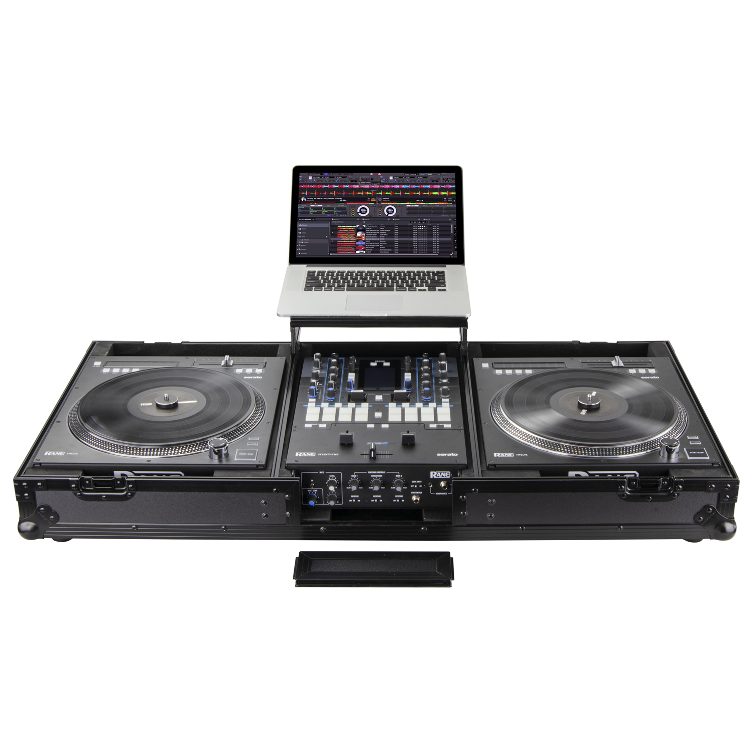 Black Low Profile Rane Twelve and Rane Seventy / Seventy-Two Coffin Flight Case with Glide Platform - Image 2