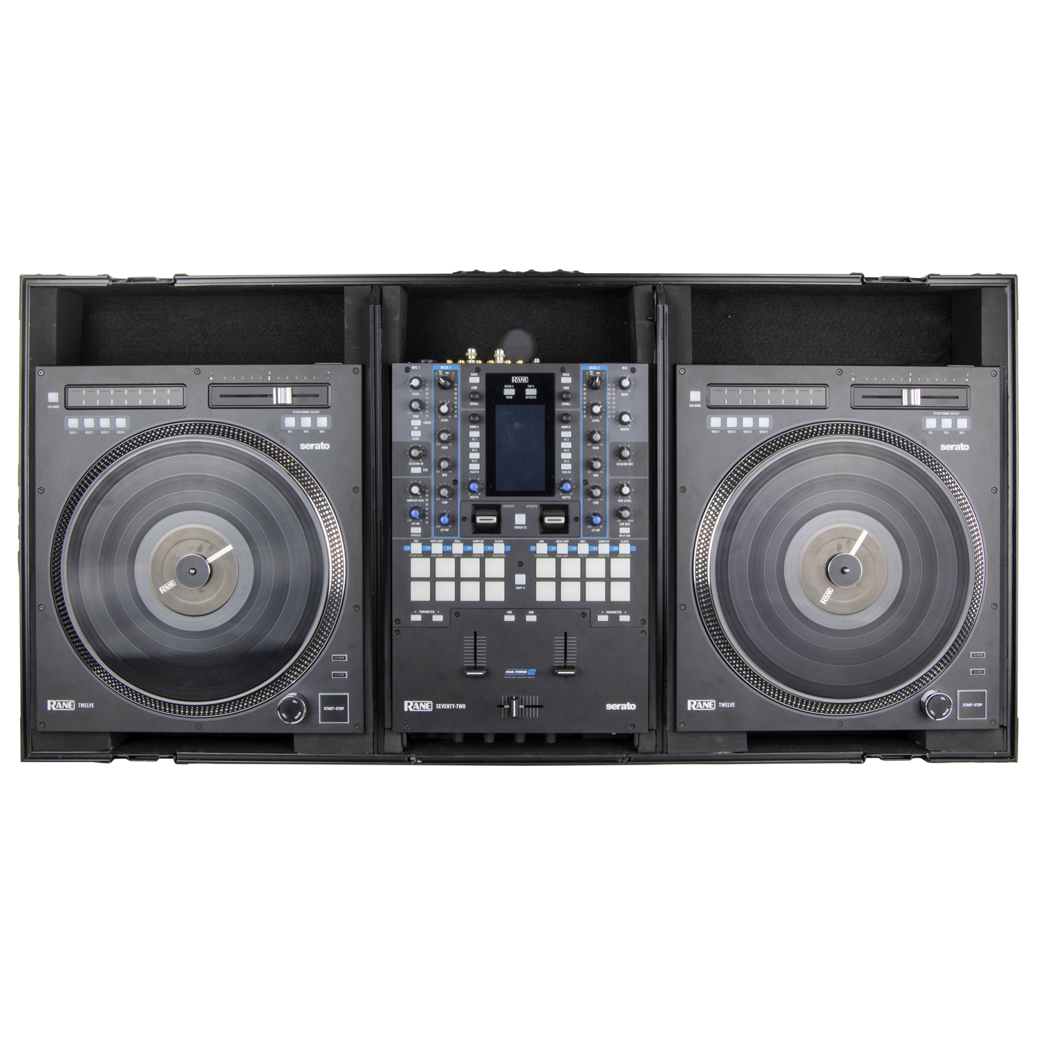 Black Low Profile Rane Twelve and Rane Seventy / Seventy-Two Coffin Flight Case with Glide Platform - Image 5