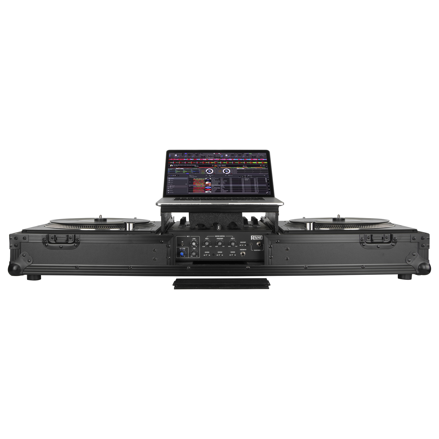 Black Low Profile Rane Twelve and Rane Seventy / Seventy-Two Coffin Flight Case with Glide Platform - Image 6