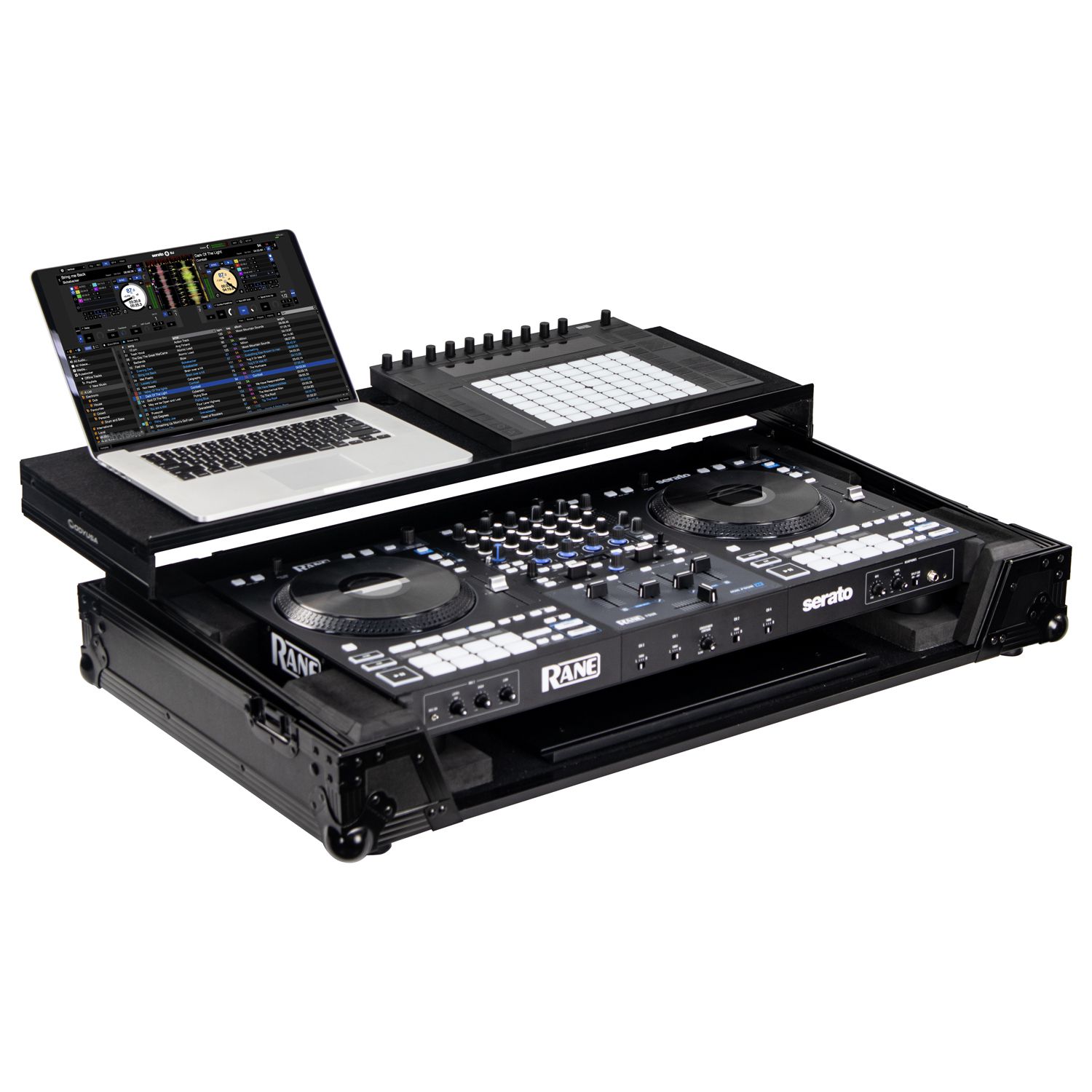 Black Label RANE FOUR Flight Case with Glide Tray and Platform