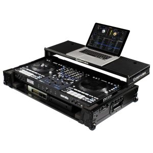 RANE FOUR Black Label 1U Flight Case with Glide Style Laptop Platform and Wheels