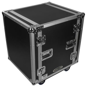 12U Shock Mount Rack Flight Case with Wheels