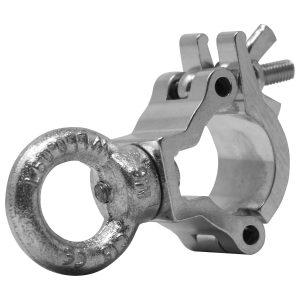 3/4" Half Coupler with Eye Bolt, Fits 0.75-1" OD Tube, 132 lb Load, Polished Natural