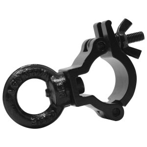 3/4" Half Coupler with Eye Bolt, Fits 0.75-1" OD Tube, 132 lb Load, Black