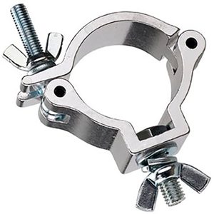 Medium-Duty Coupler with Standard Wing Nut, Fits 1.9-2" OD Tube, 165 lb Load, Polished Natural