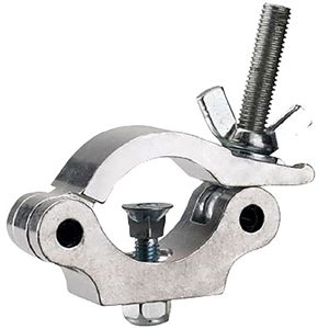 Pro Half Coupler with Square Neck Countersunk Bolt, Fits 2" Tube, 660 lb Load, Polished Natural
