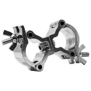 3/4" Swivel Dual Coupler, Fits 0.75-1" OD Tube, 132 lb Load, Polished Natural