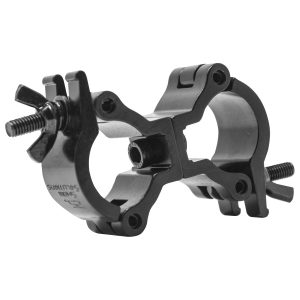 3/4" Swivel Dual Coupler, Fits 0.75-1" OD Tube, 132 lb Load, Black