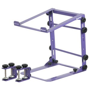 DESIGNER DJ&trade; SERIES PURPLE L STAND MOBILE FOLDING LAPTOP/GEAR STAND WITH TABLE/CASE CLAMPS
