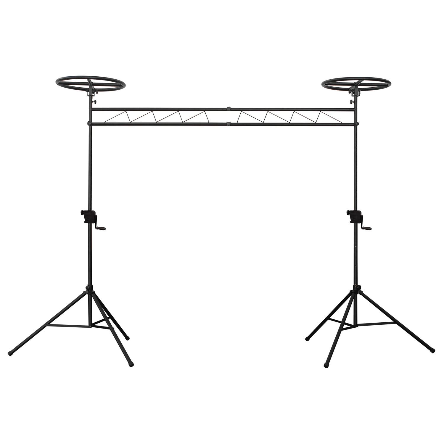Black 10' Wide Halo Ring Mobile Lighting System with Height Adjstable Crank and Carrying Bags - Image 2