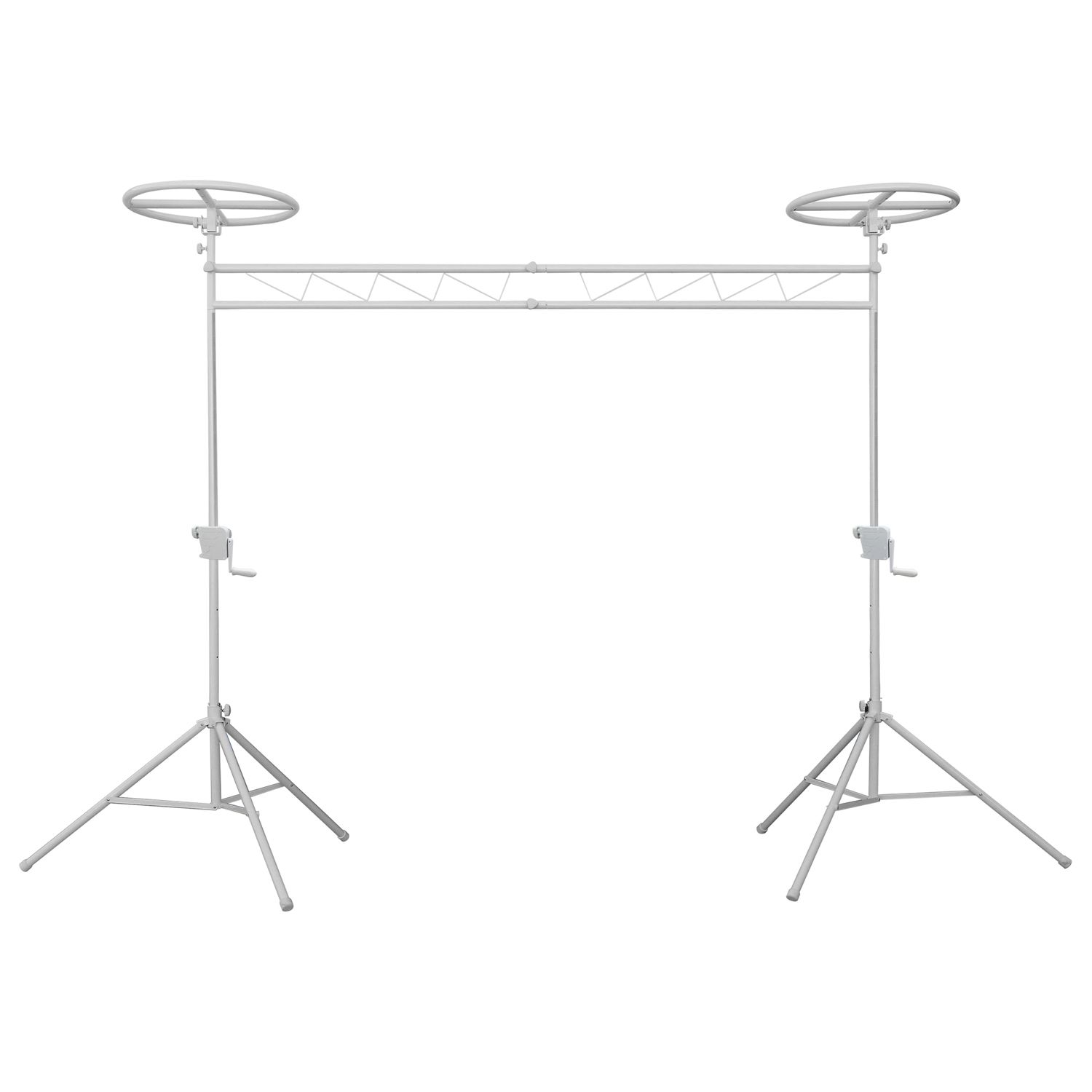 White 10' Wide Halo Ring Mobile Lighting System with Height Adjstable Crank and Carrying Bags - Image 2