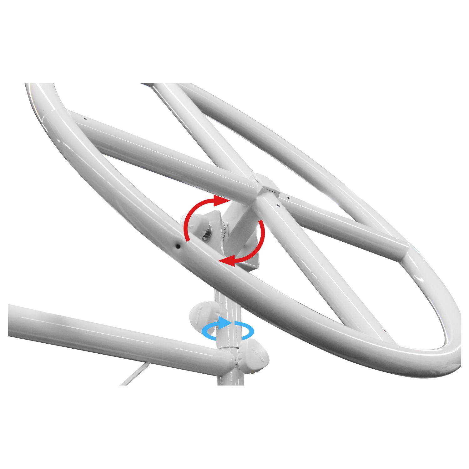 White 10' Wide Halo Ring Mobile Lighting System with Height Adjstable Crank and Carrying Bags - Image 5