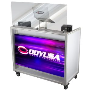 Majestic Portable DJ Booth with 55" Flat Screen Monitor Cabinet