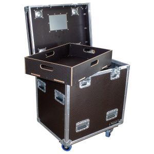 Odyssey Professional 30" x 22" x 36" Brown Hex Board Utility Tour Trunk Case with Caster Wheels