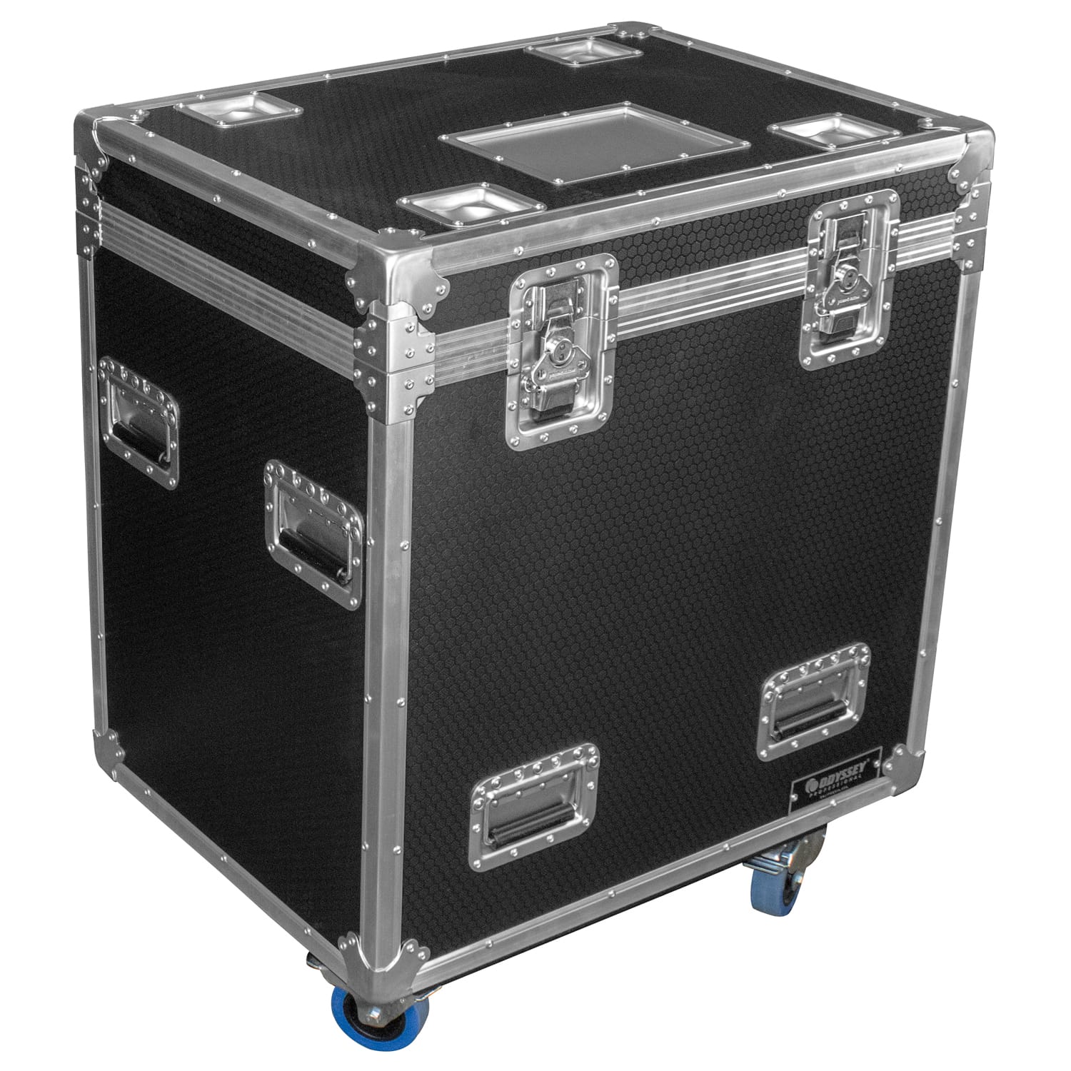 Odyssey Professional 30" x 22" x 36" Black Hex Board Utility Tour Trunk Case with Caster Wheels - Image 2