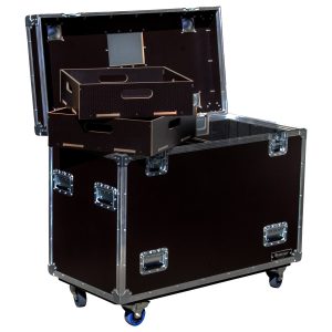 Odyssey Professional 45" x 22" x 36" Brown Hex Board Utility Tour Trunk Case with Caster Wheels