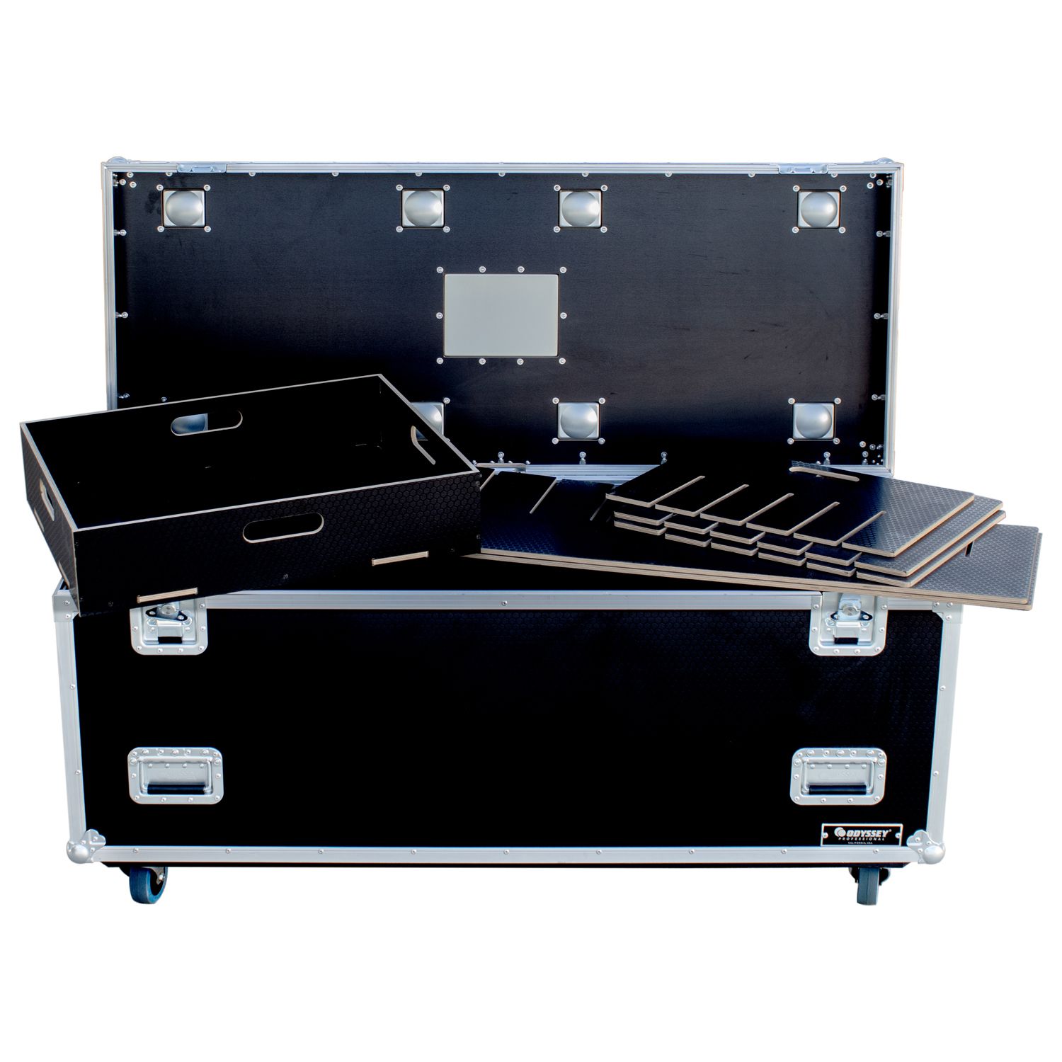 60" x 24" x 36" 0.5" Thick Hex Board Utility Tour Trunk Case with Caster Wheels