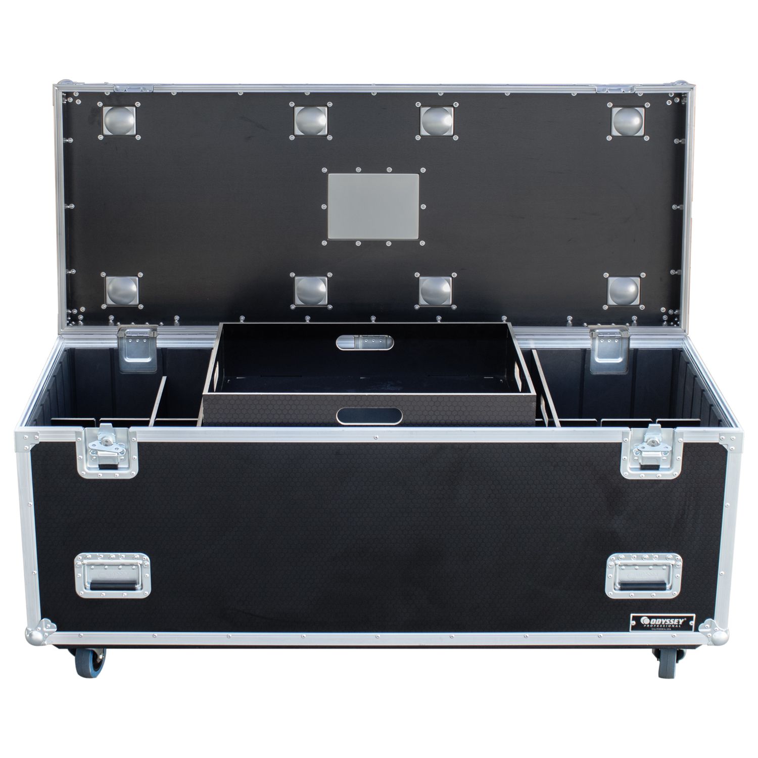 60" x 24" x 36" 0.5" Thick Hex Board Utility Tour Trunk Case with Caster Wheels - Image 2