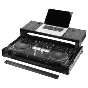 Road Case Series DDJ-REV5 Case in Black with Wheels and Glide Style Laptop Platform