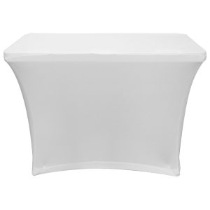 White 4' Banquet Table Scrim Cover