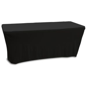 Black 6' Banquet Table Scrim Cover