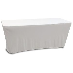 White 6' Banquet Table Scrim Cover