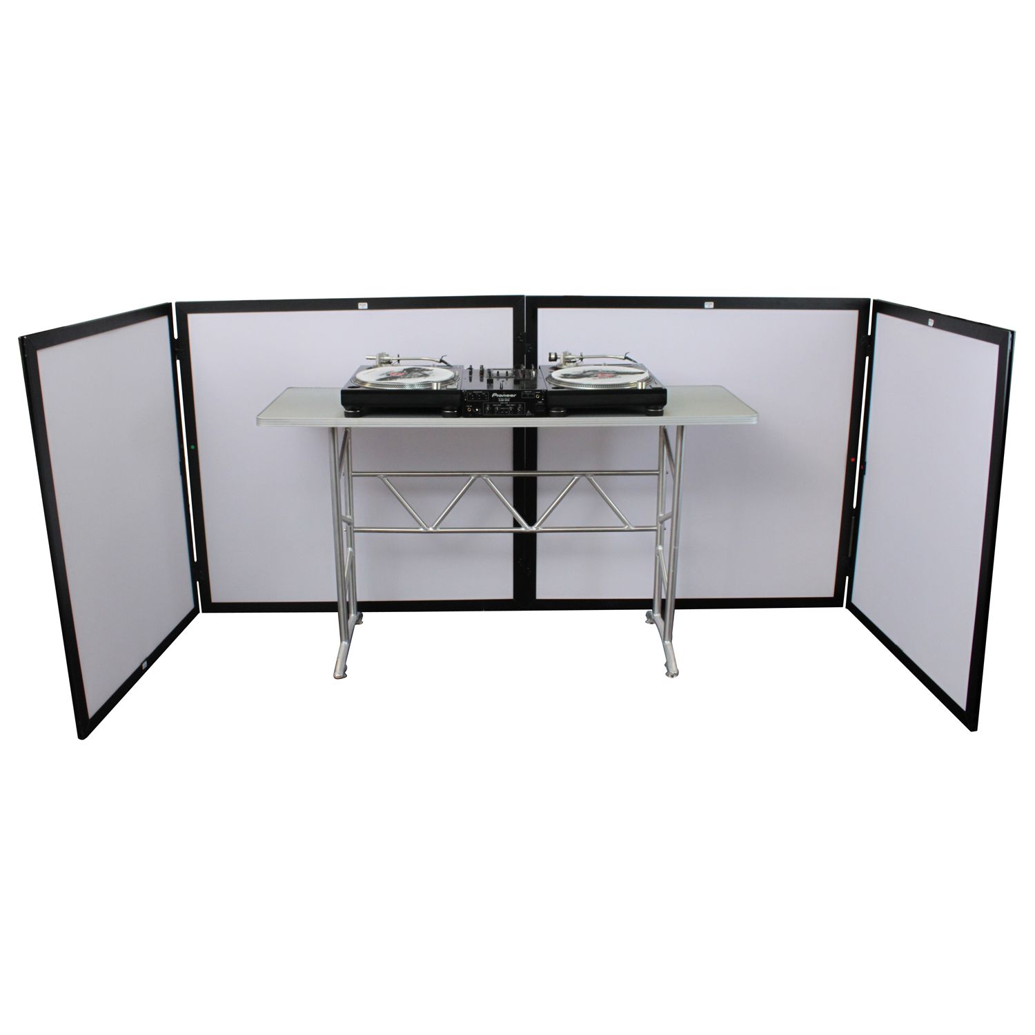 96" W x 46" H White Pro DJ Facade with Black Frame - Image 2
