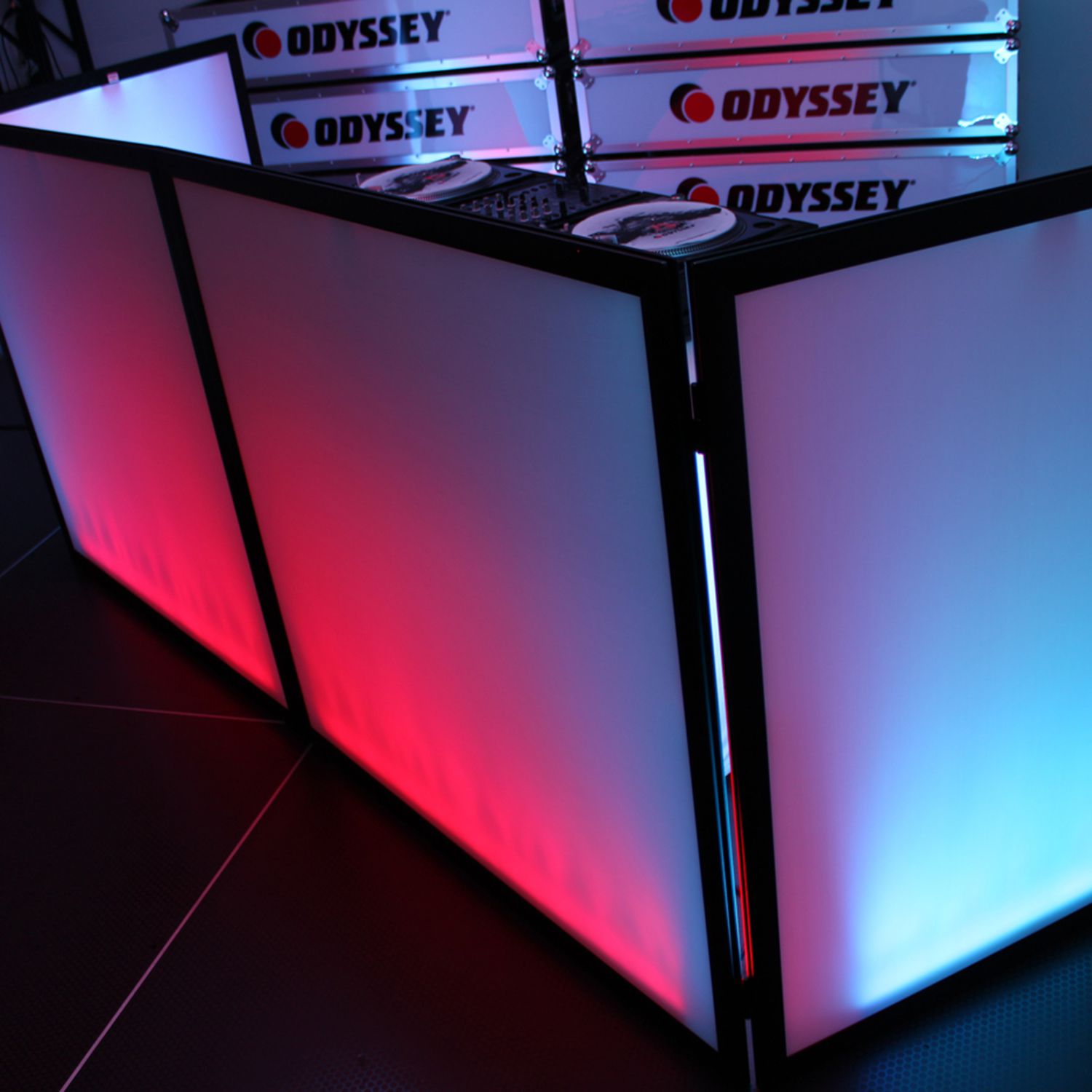 96" W x 46" H White Pro DJ Facade with Black Frame - Image 3