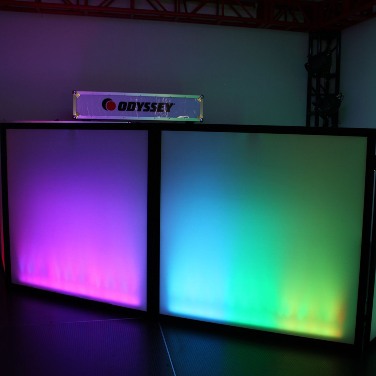 96" W x 46" H White Pro DJ Facade with Black Frame - Image 4