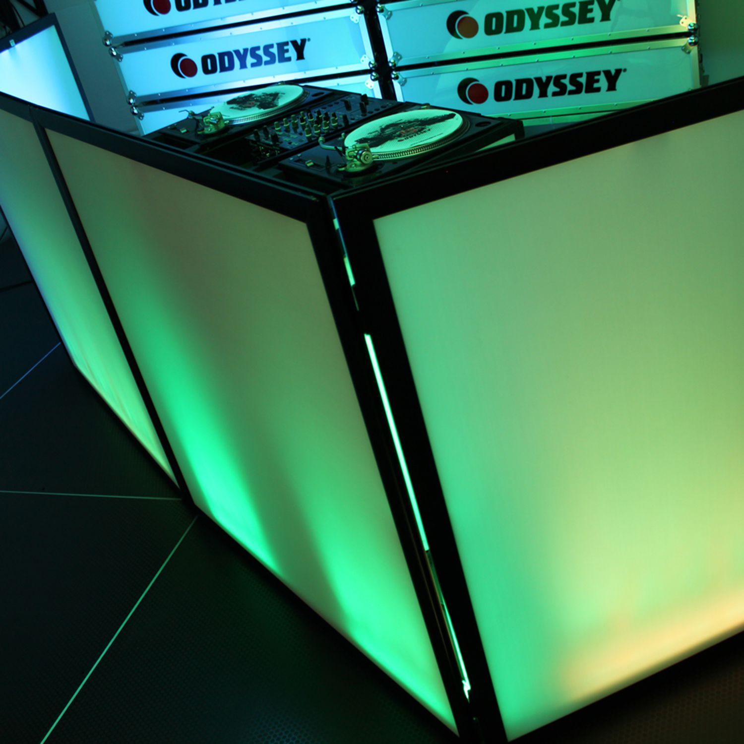 96" W x 46" H White Pro DJ Facade with Black Frame - Image 6